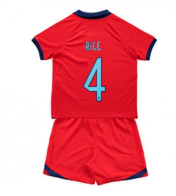 Lacne Dětský Futbalové dres Anglicko Declan Rice #4 MS 2022 Krátky Rukáv - Preč (+ trenírky)